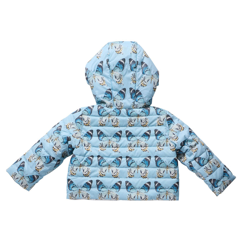Girls Reversible Riley Jacket - Blue Vintage Butterflies