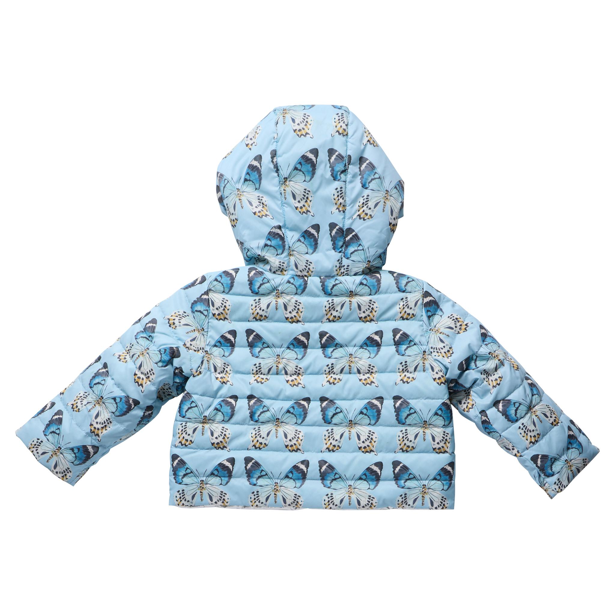 Girls Reversible Riley Jacket - Blue Vintage Butterflies