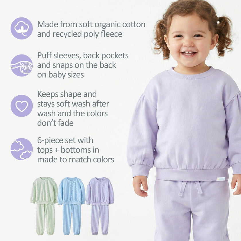CARI 6-Piece Puff Sleeve Sweatsuit