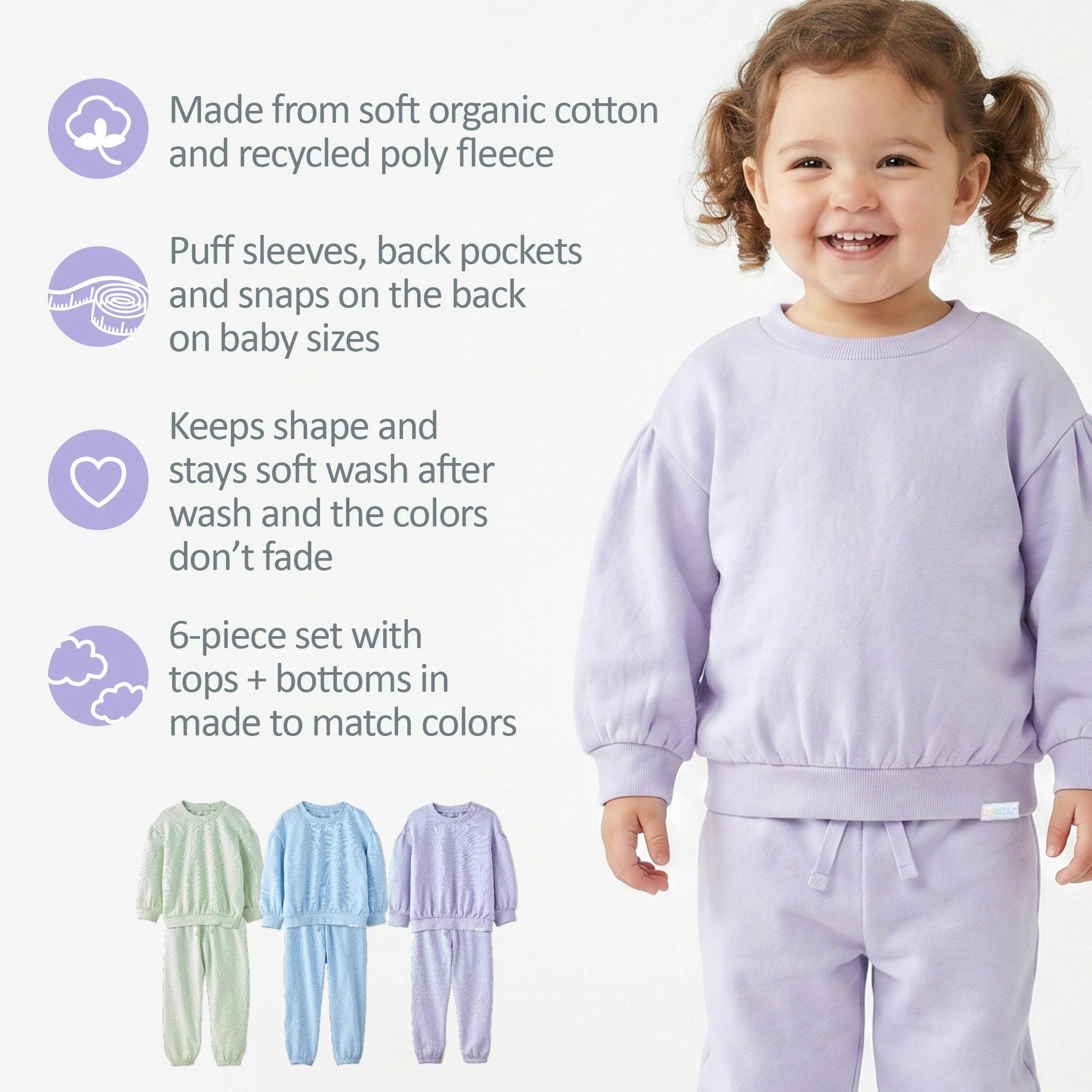 CARI 6-Piece Puff Sleeve Sweatsuit