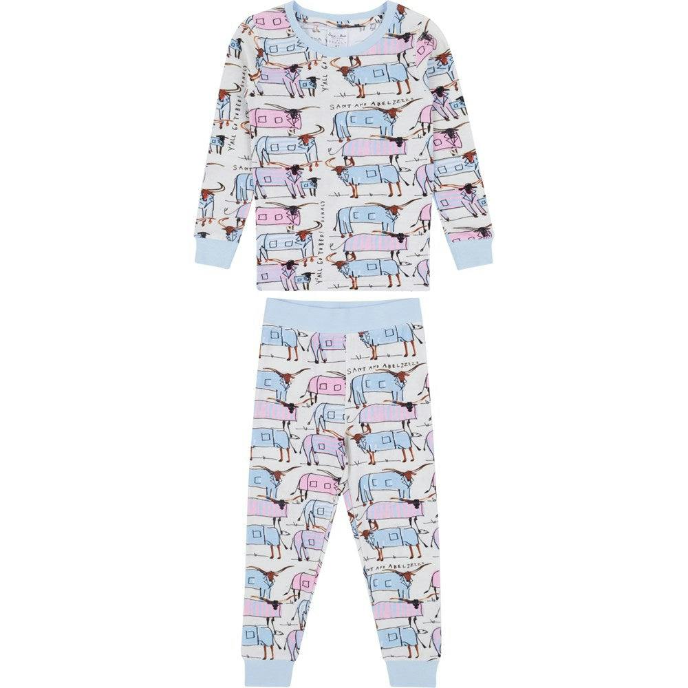 Kids Drawbertson Longhorns Long PJ Set - Organic Stretch Jersey Knit Cotton