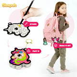 Aqua Fluffs Mess-Free 3D Art Kit for Kids Double-Sided Water-Activated Craft with Dinosaur & Space Designs, No Glue or Paint, Creative Activity Ages 3–8