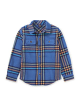 Flannel Button Up Shirt, Bleu Plaid