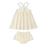 Organic Tie-Back Strap Dress - Dotty Gingham