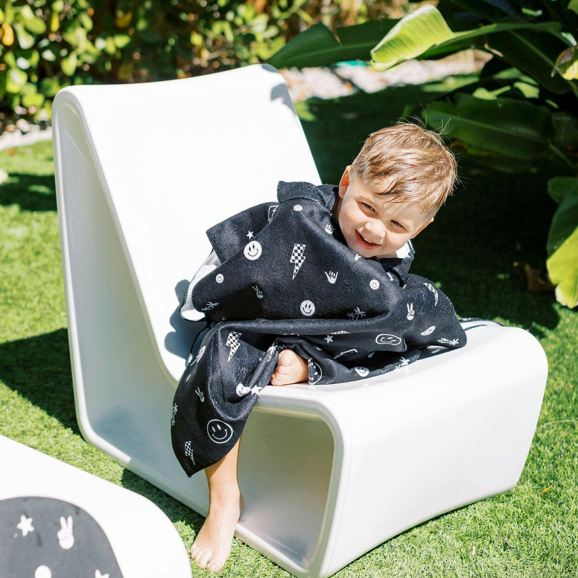 Kids Hooded Beach Poncho - Quick Dry Pool & Swim Towel
