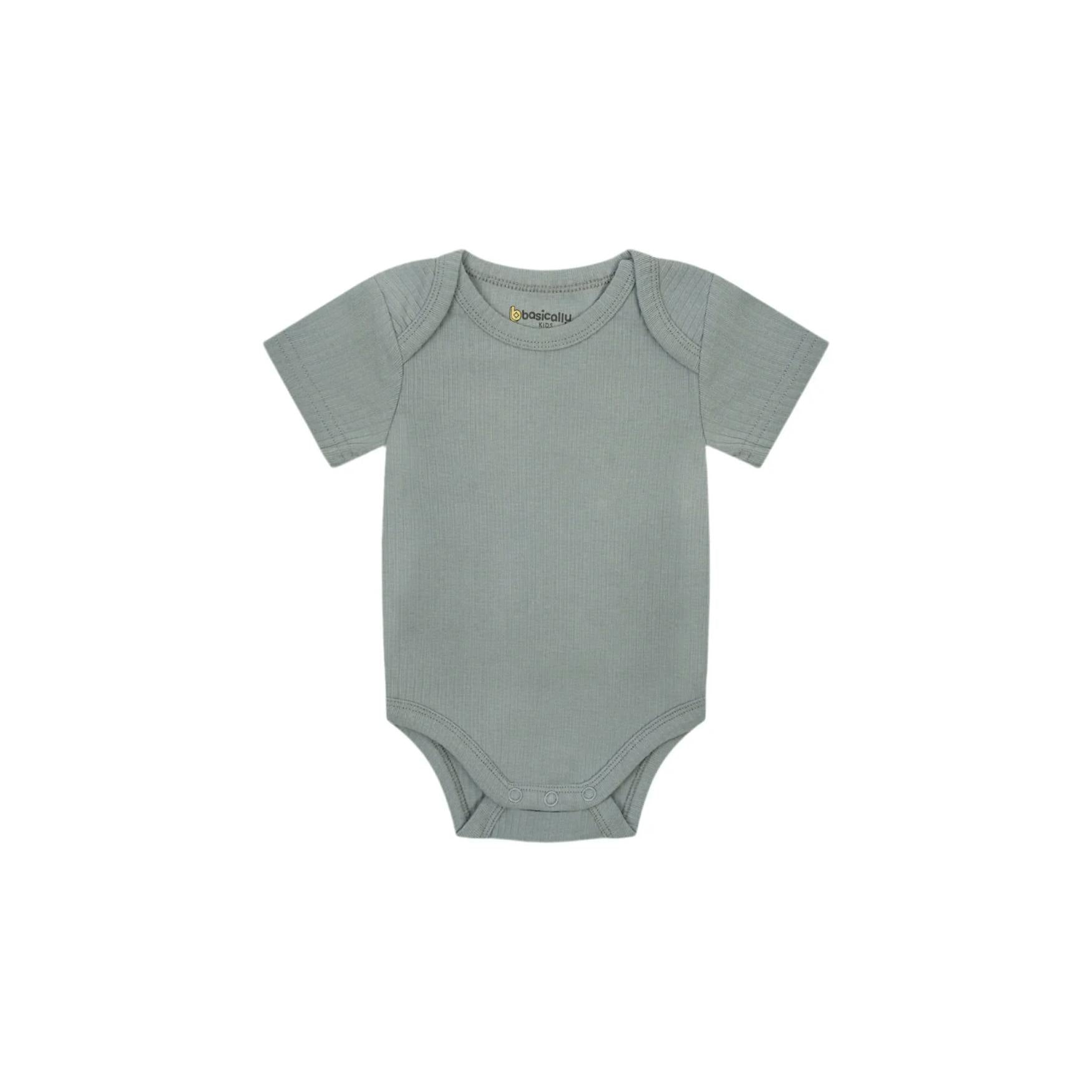 Ribbed Short Sleeve Baby Onesie