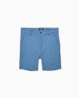 Theo Tailored Shorts in Blue Linen