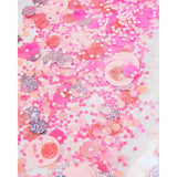 Packed Party Work Party Confetti Multi-Use Desk Mat - 13x18 Inch Clear Vinyl Pink Confetti Desk Mat with Gold Foil Detail for Desks and Keyboards