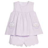 Applique Pocket Short Set - Sea Shells