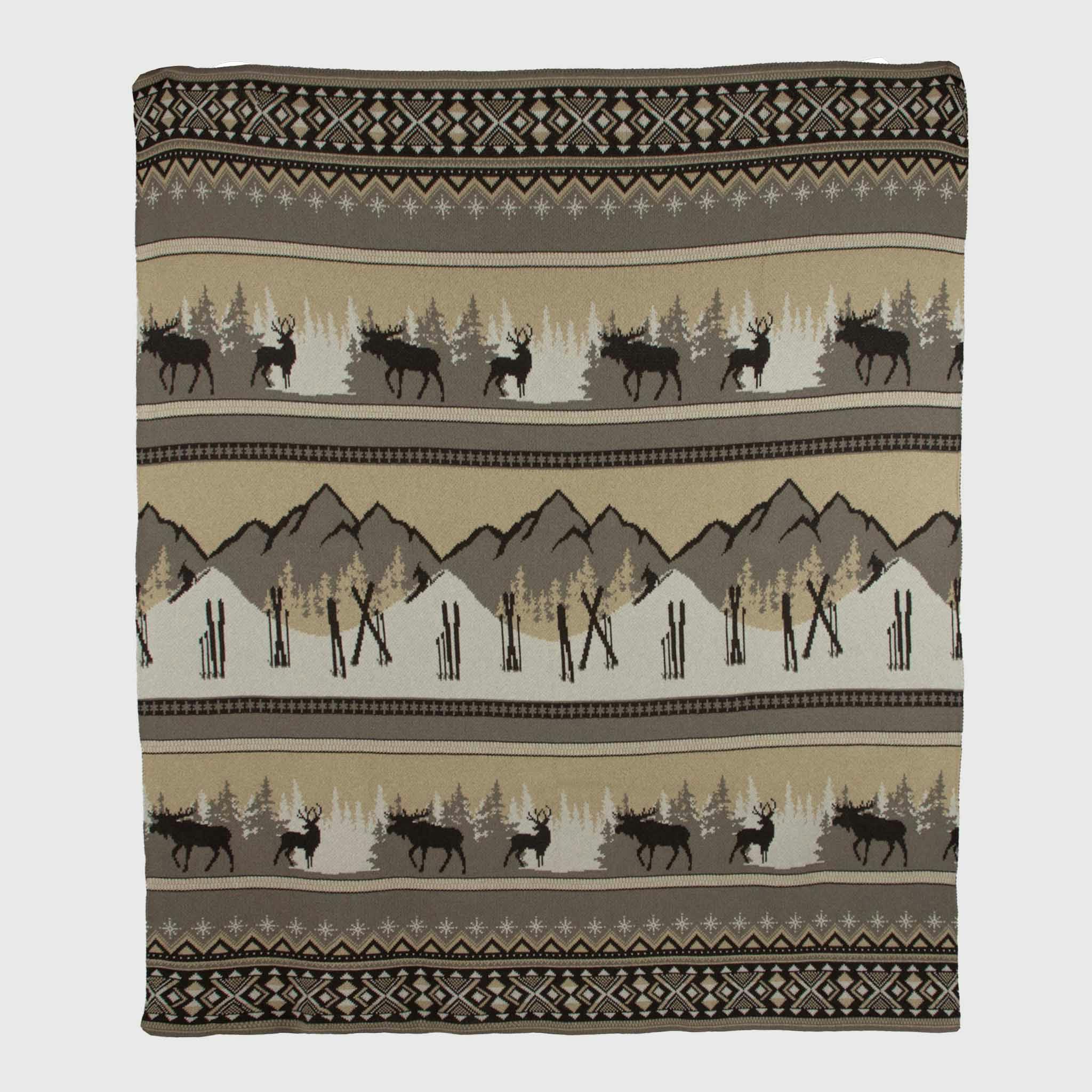 Cotton Sustainable Knit Throw Blanket | Mountain Fair Isle