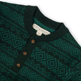 Organic Sweater Henley with Elbow Patches
