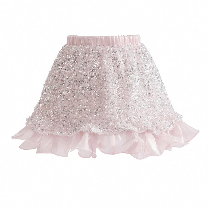 Pink Althea Glitter Ruffle Skirt Set