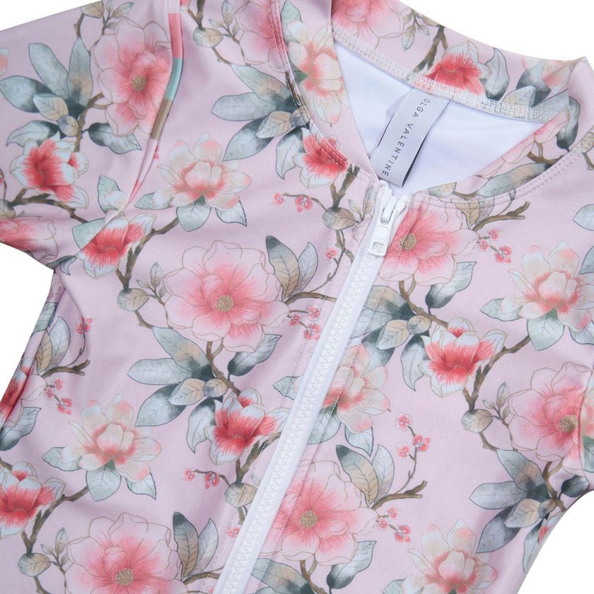 Long Sleeve Zip One Piece Swimsuit