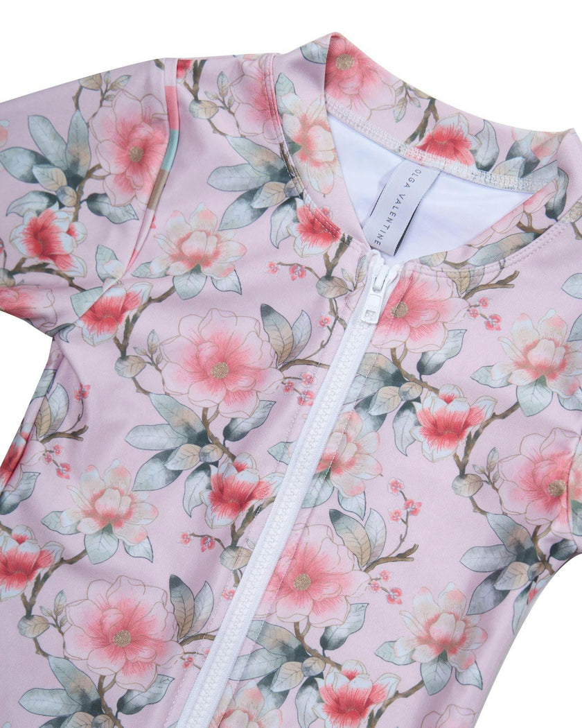 Long Sleeve Zip One Piece Swimsuit