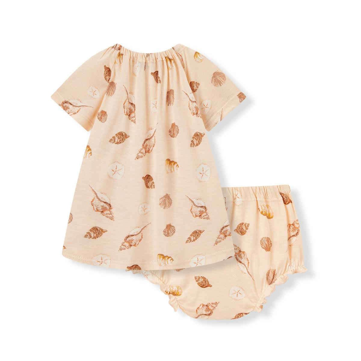 Seashells Bamboo Dress & Bloomer Set