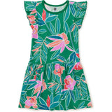 Flutter Sleeve Pocket Dress, Green
