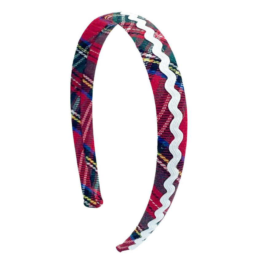 Plaid Ric Rac Headband in Scottie Stewart