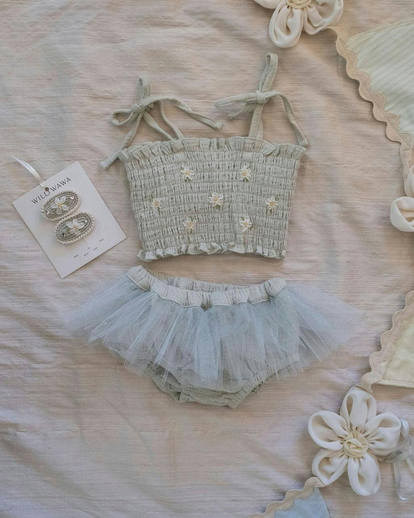 Crochet Clip Set - White Daisy