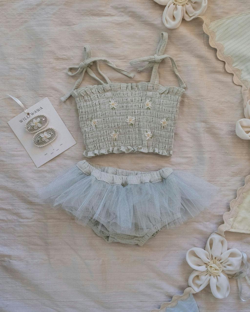 Crochet Clip Set - White Daisy