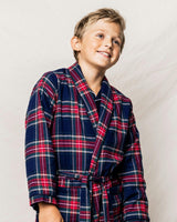Kid's Brushed Twill Robe in Windsor Tartan