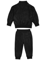 Baby Girls Velour Neck Sweater & Pant 2-Piece Set