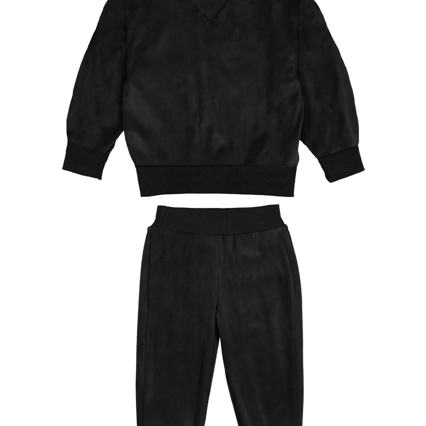 Baby Boys Velour High Collar V-Neck 2-Piece Lounge Set