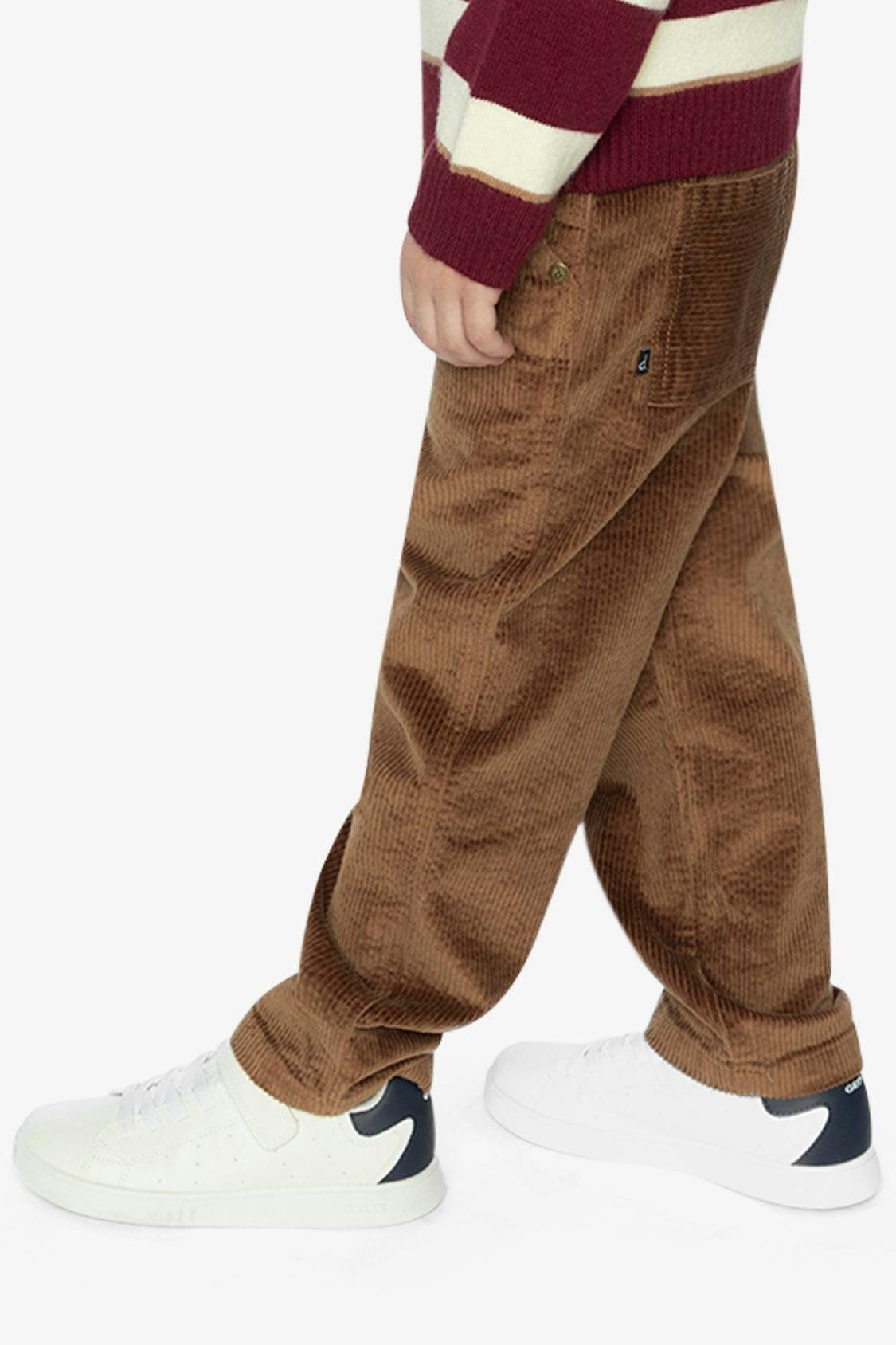 Stretch Corduroy Pants with Cargo Pocket Brown Sugar