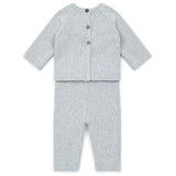 Cotton-Cashmere Knit Baby Set, Grey