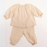 Gauze Two Piece Set in Embroidered Cherries