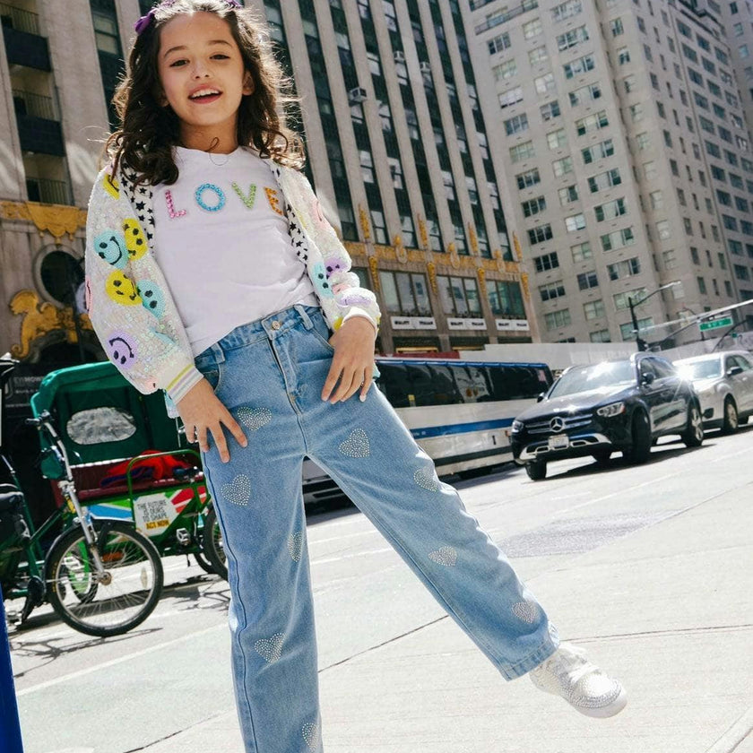 Crystal Heart Jeans