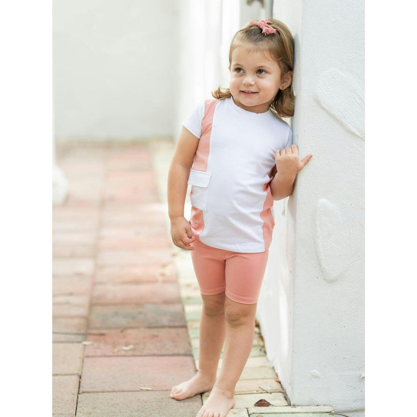 Colorblock Pocket Short Sleeves Tee
