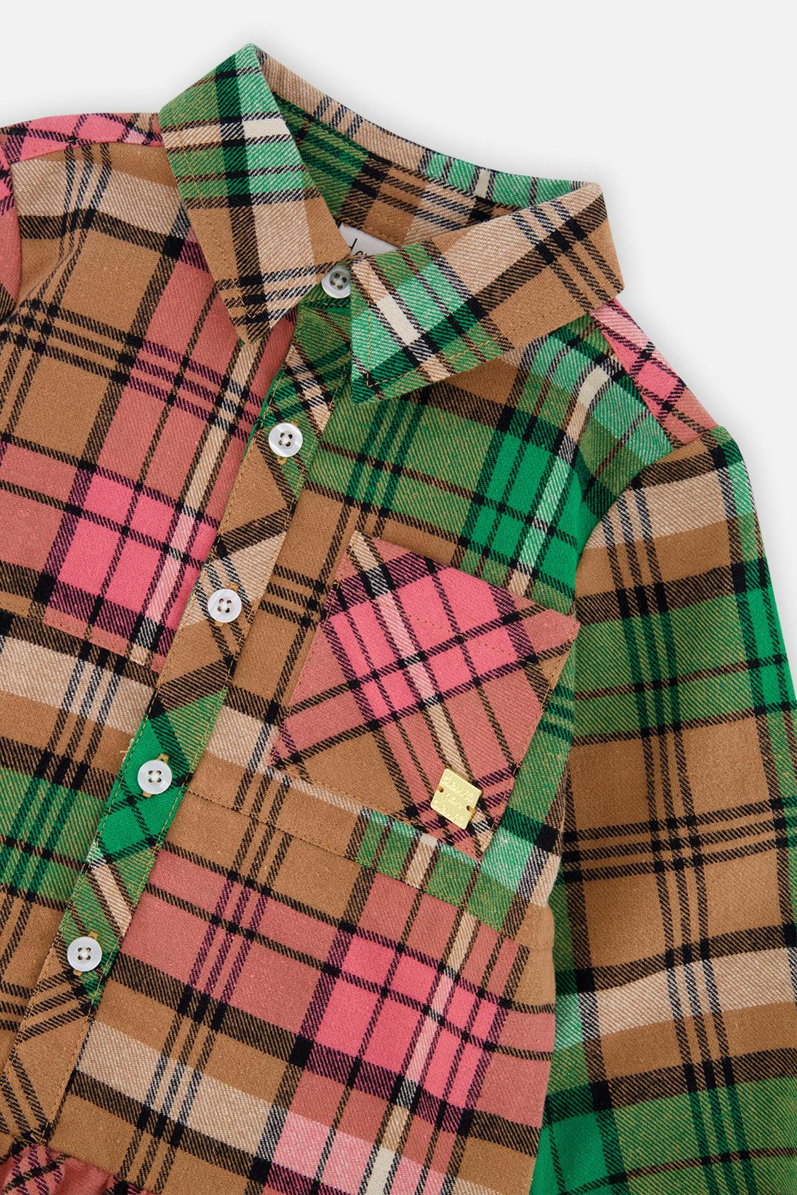 Shirt Plaid Dress Pink And Green