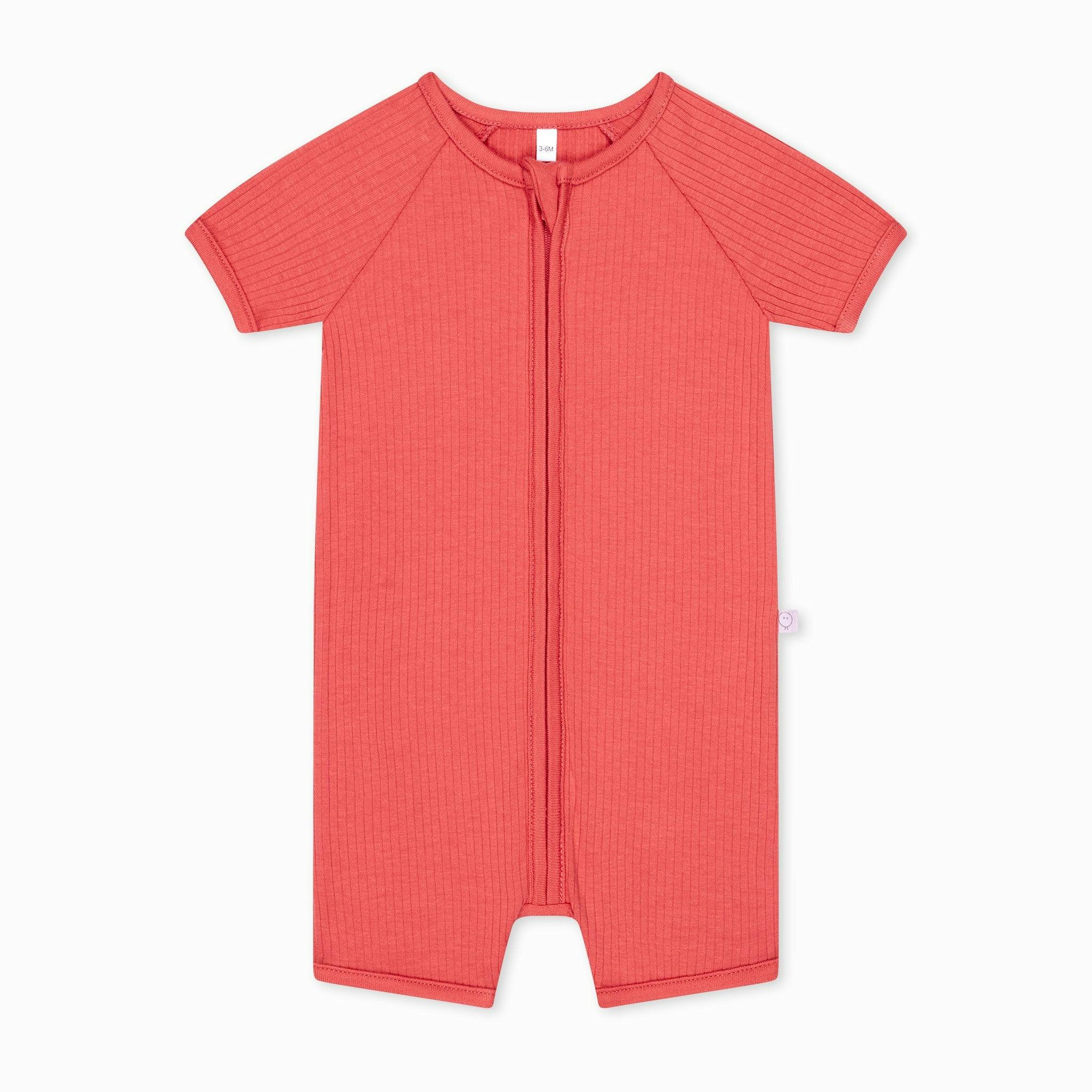 Ribbed Zip Summer Pajamas