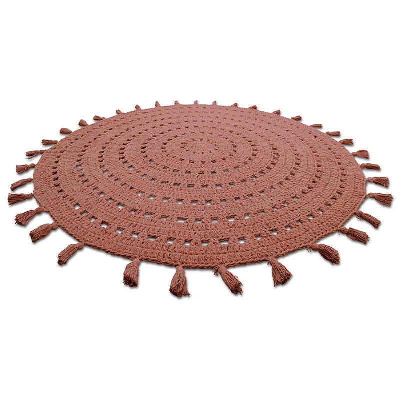 Nila Hand-Crocheted Tassel Round Rug