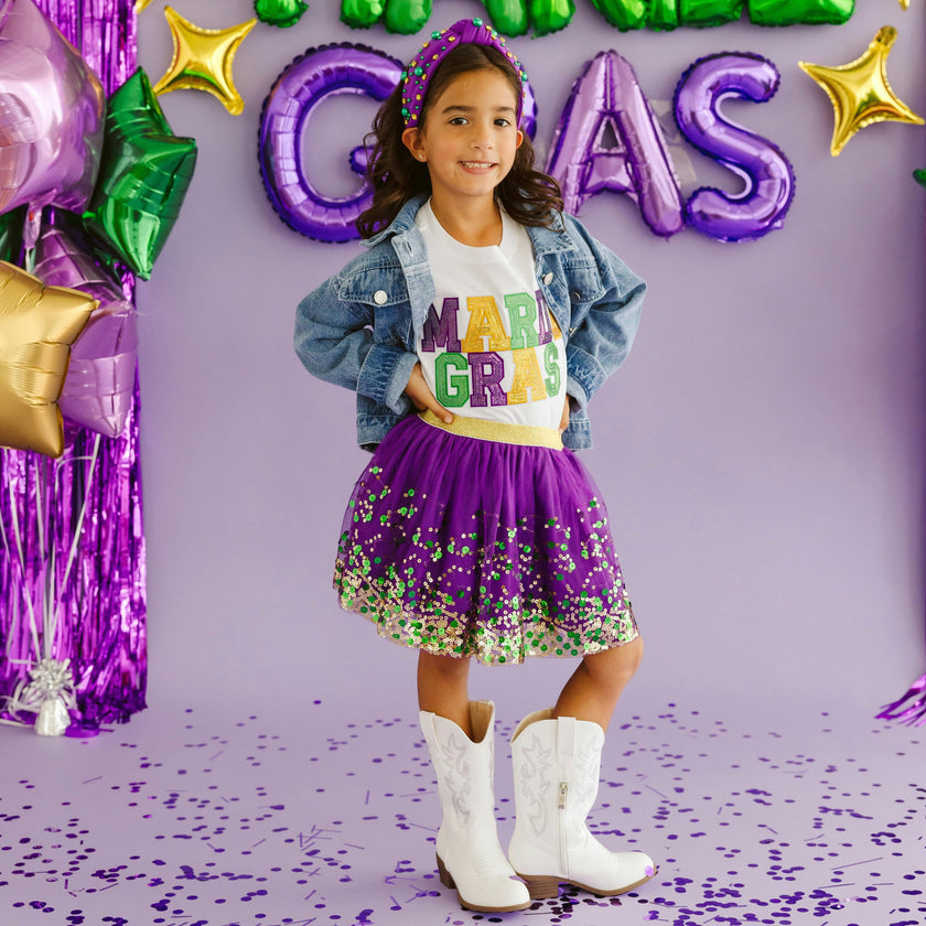 Mardi Boots Sequin Patch Denim Jacket