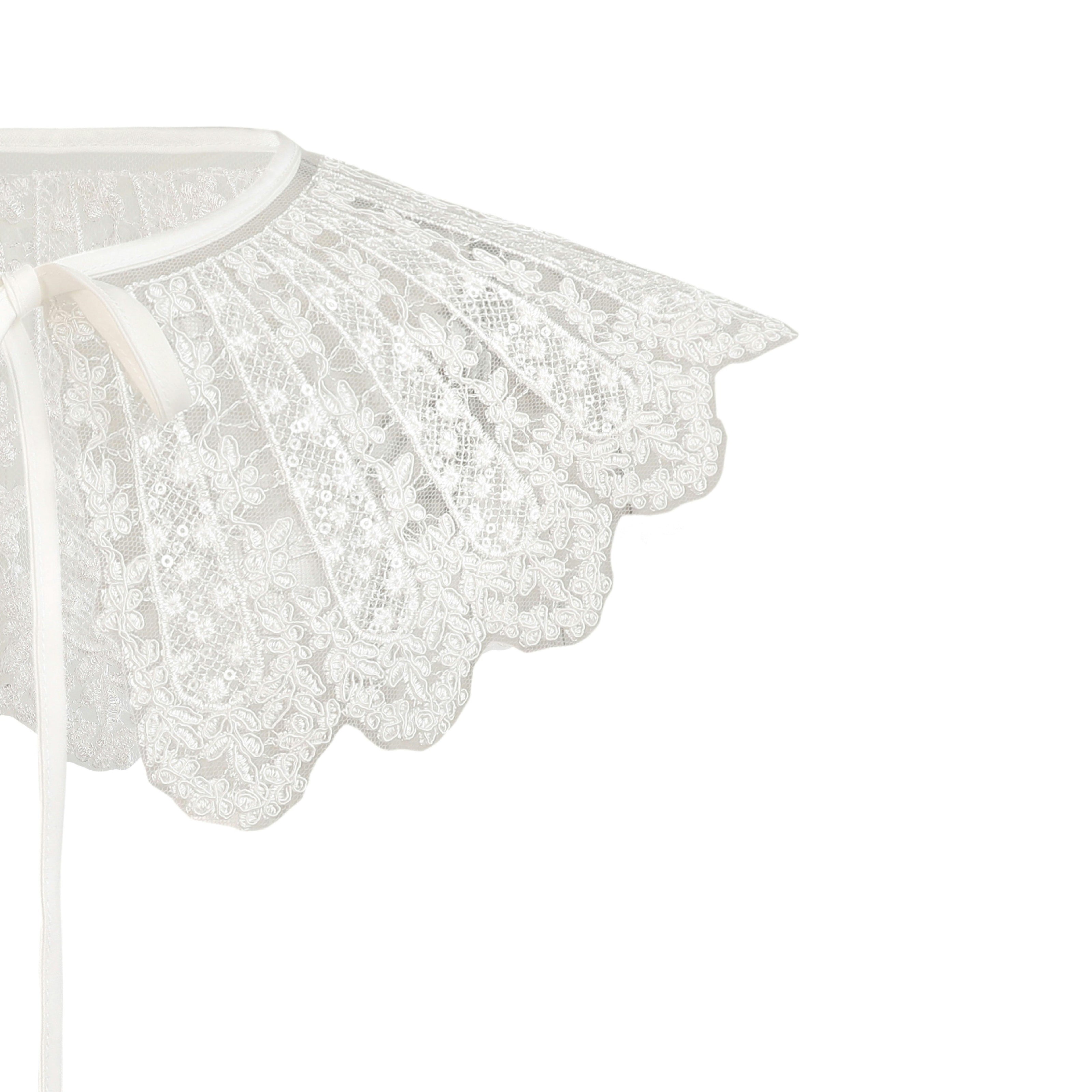 White Lace Ribbon Stole