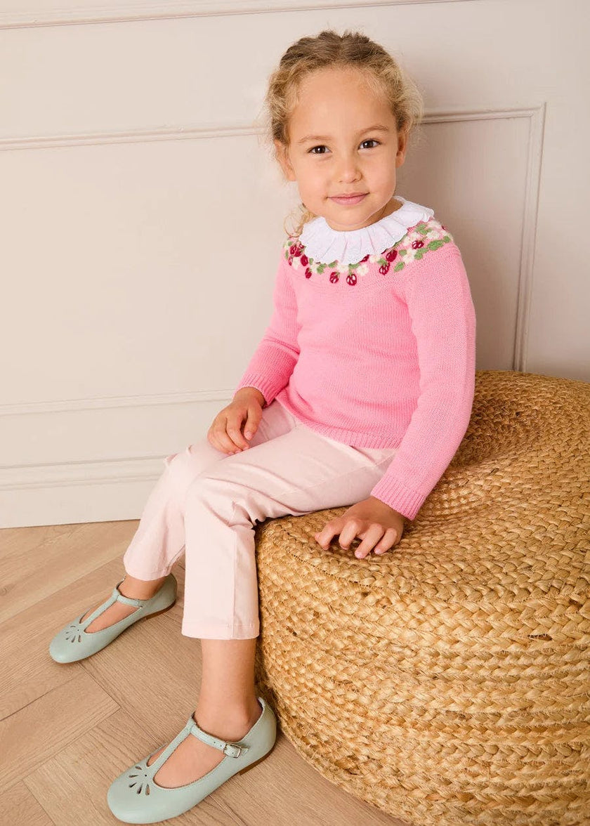 Strawberry Embroidered Jumper in Pink (12mths-6yrs)