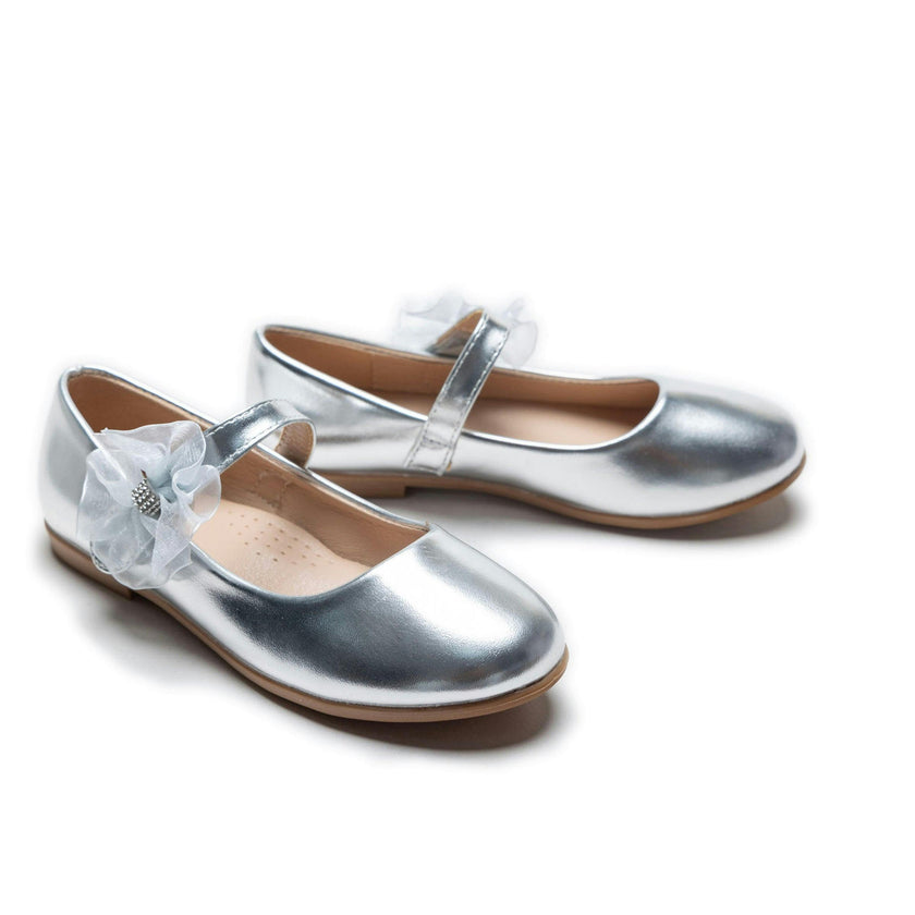 Silver Haile Rhinestone Flower Flats