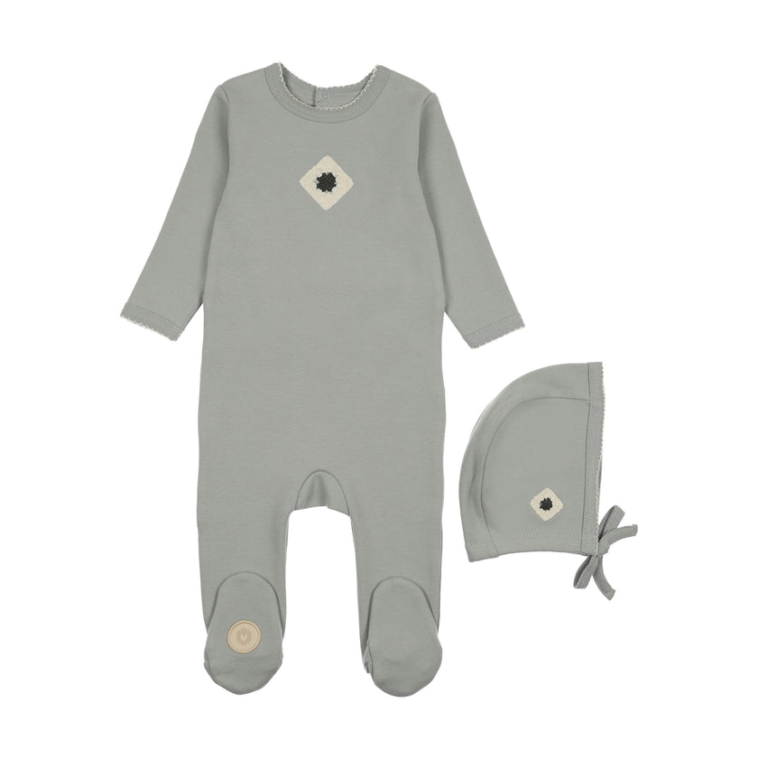 Geo-Floral Footie & Hat Set