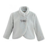 Gray Plush Asymmetrical Coat