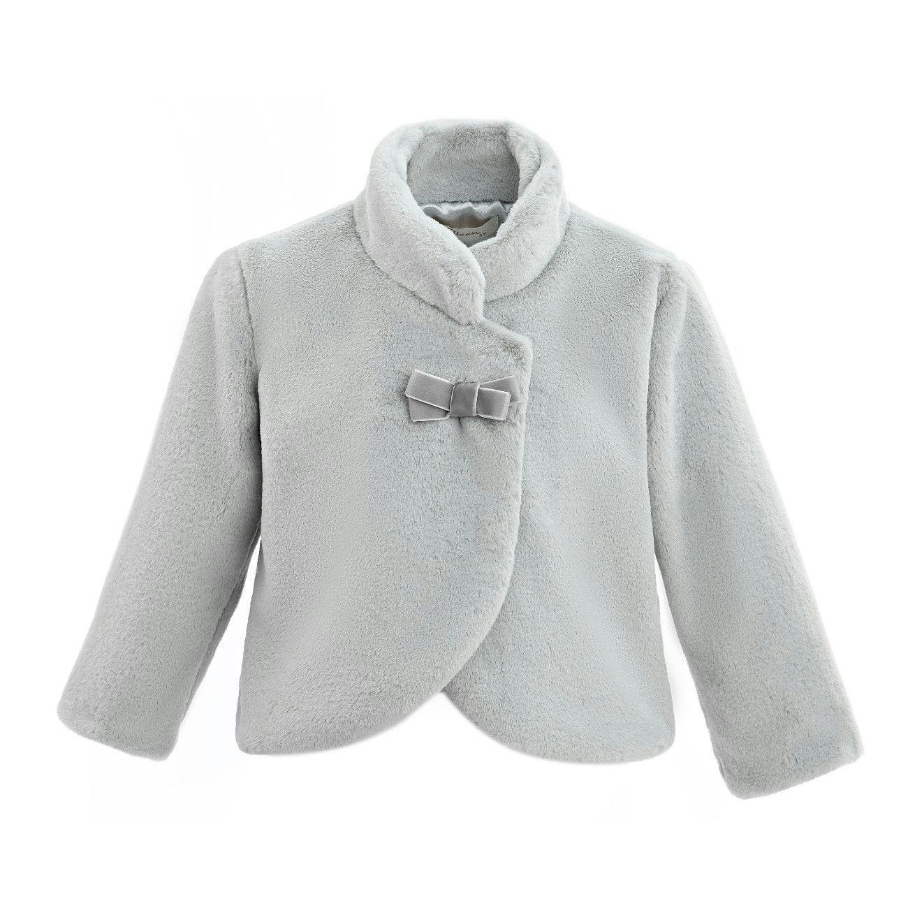 Gray Plush Asymmetrical Coat