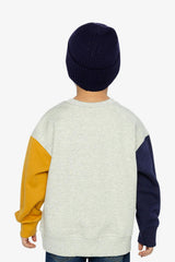 Fleece Sweatshirt Heather Grey, Yellow And Blue