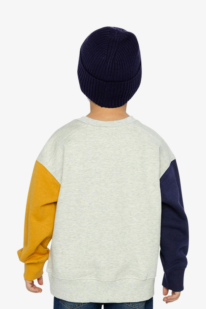 Fleece Sweatshirt Heather Grey, Yellow And Blue