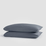 Oasis Crinkled Comfort Pillowcase Set – Set of 2 (Midnight Tide)