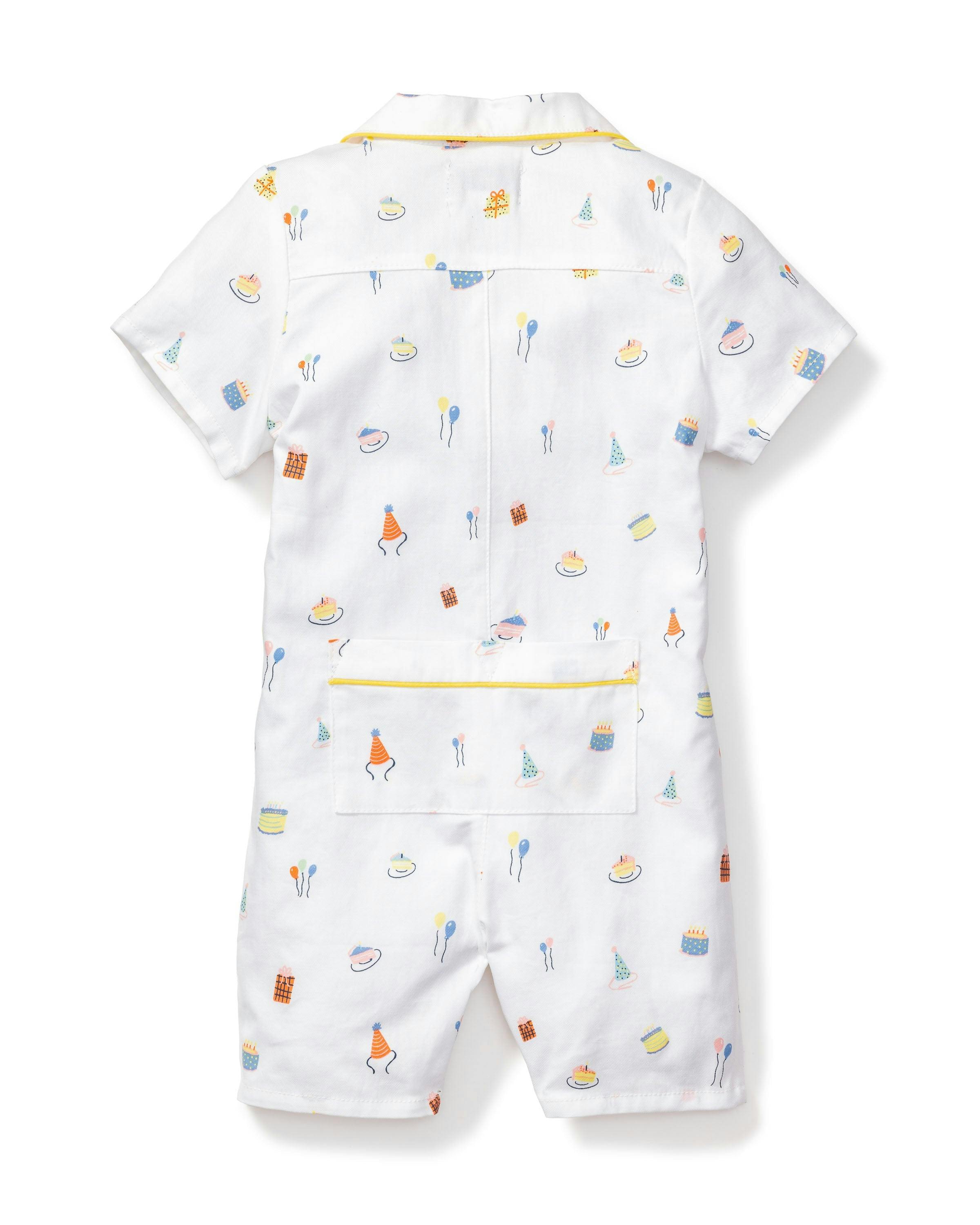 Baby's Twill Summer Romper in Birthday Wishes