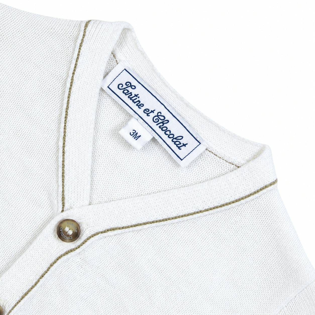 TARTINE ET CHOCOLAT Baby Cardigan - Nacre