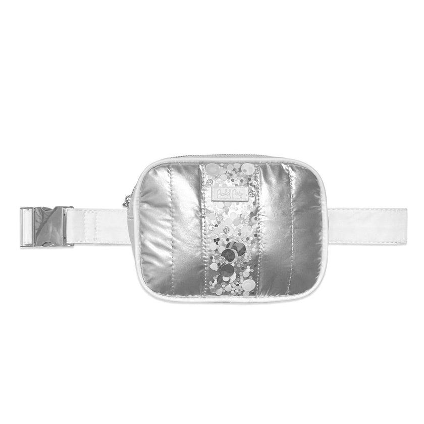 Packed Party Confetti-Filled 7.5" Silver Belt Bag