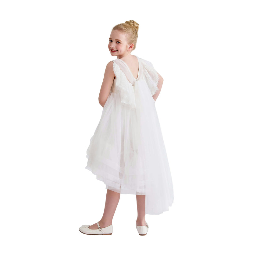 White Novalie Layered Tulle Dress