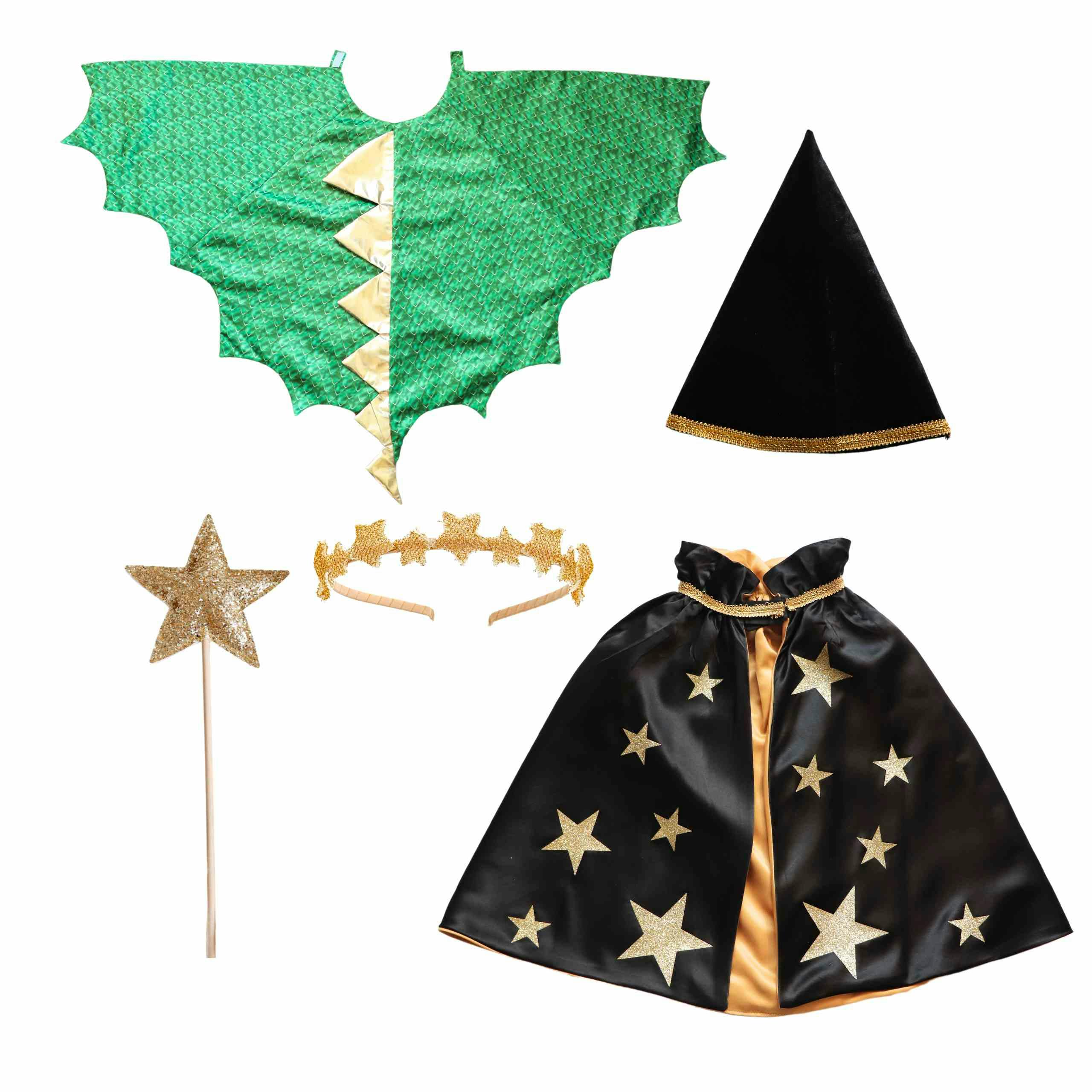 Dragon and Wizard Costume Gift Set,  Green/Black