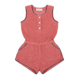 girls poppy red french terry romper